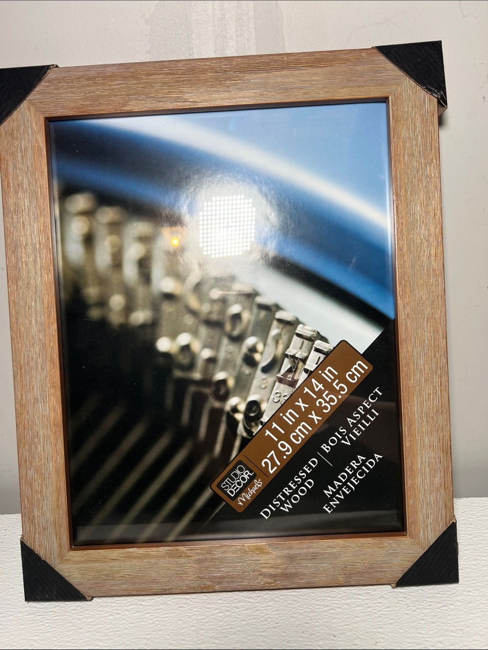 NEW Michaels Distressed Wood Picture Frame in Light Brown - 11" X 14"